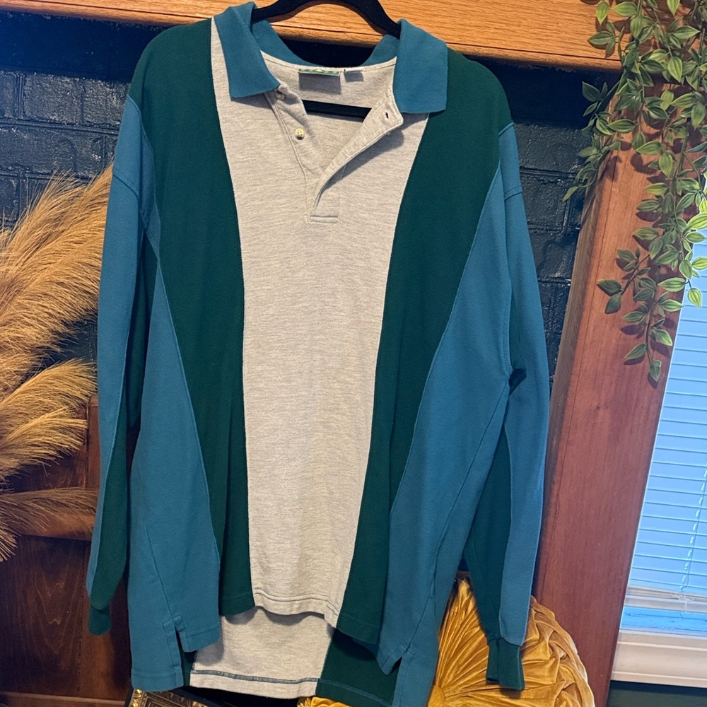 Men's Vintage Cotton Collared Long Sleeve